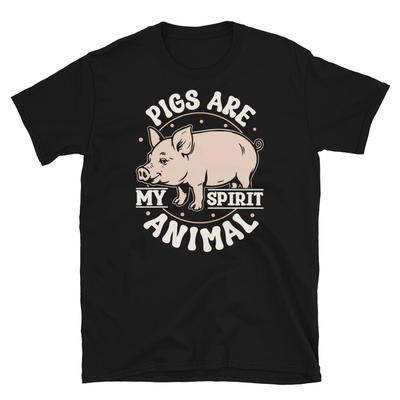 Schweine sind mein Krafttier Ferkel Tierliebhaber Kurzarm Unisex T-Shirt