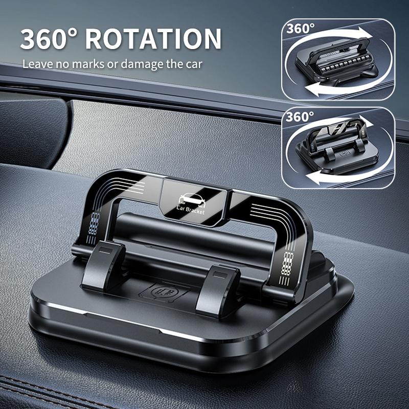Supporto Universale per Telefono da Auto 2 in 1 Rotazione a 360° con Targa Supporto per Cruscotto Facile Installazione Supporto per Telefono Cellulare per Veicolo