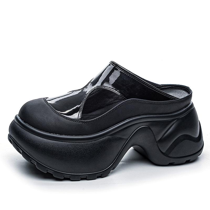 Baotou sandals women's outer wear summer new lazy half slippers ugly cute hole shoes platform beach shoes
