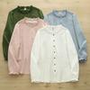 Japanese Style Women's Long Sleeve Lace Collar Shirt: Double Layer Cotton Gauze Loose Blouse