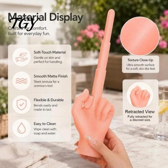 Middle Finger Prank Toys 1/2Pcs 3-Stage Telescopic Toy, 3D Printed Hand Portable Toy Prop, Realistic Retractable for Stress Relief