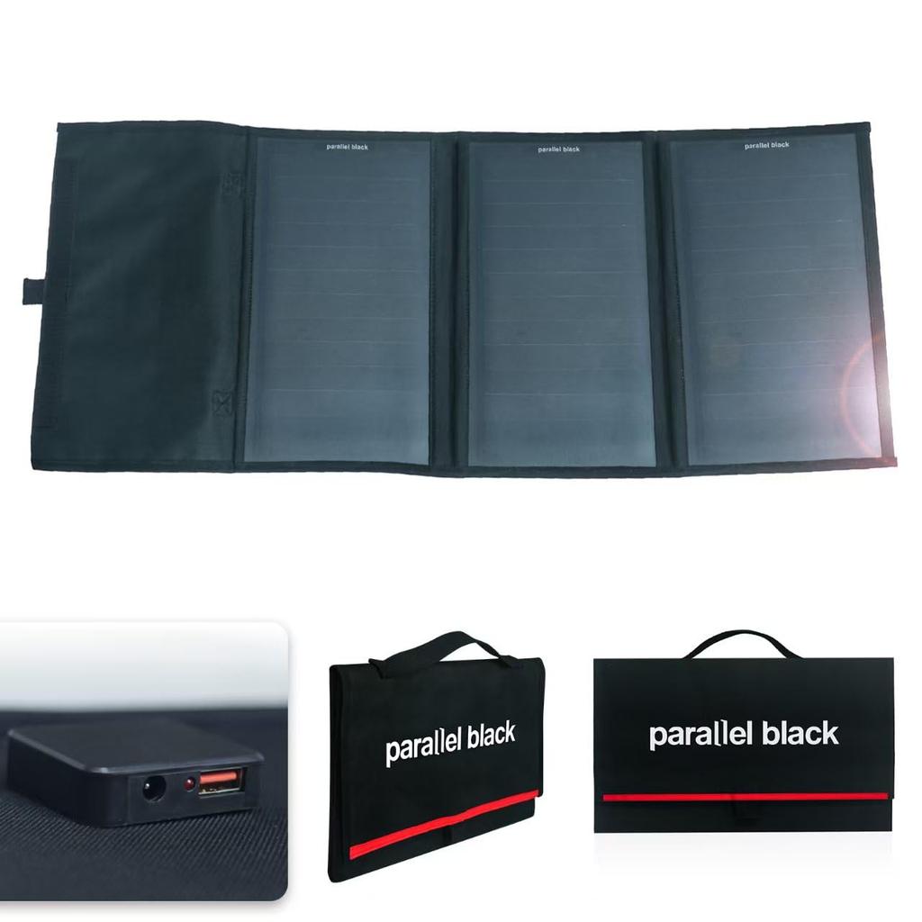 GW Solar 30W Foldable Monocrystalline PERC Solar Lightweight at Just Compact Bag Portable Solar Panel with and DC Output Ideal for Emergency Outdoor