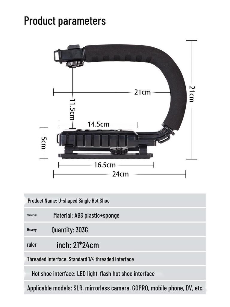 U-tvarovaný ruční stabilizátor proti otřesům pro DSLR a bezzrcadlovky