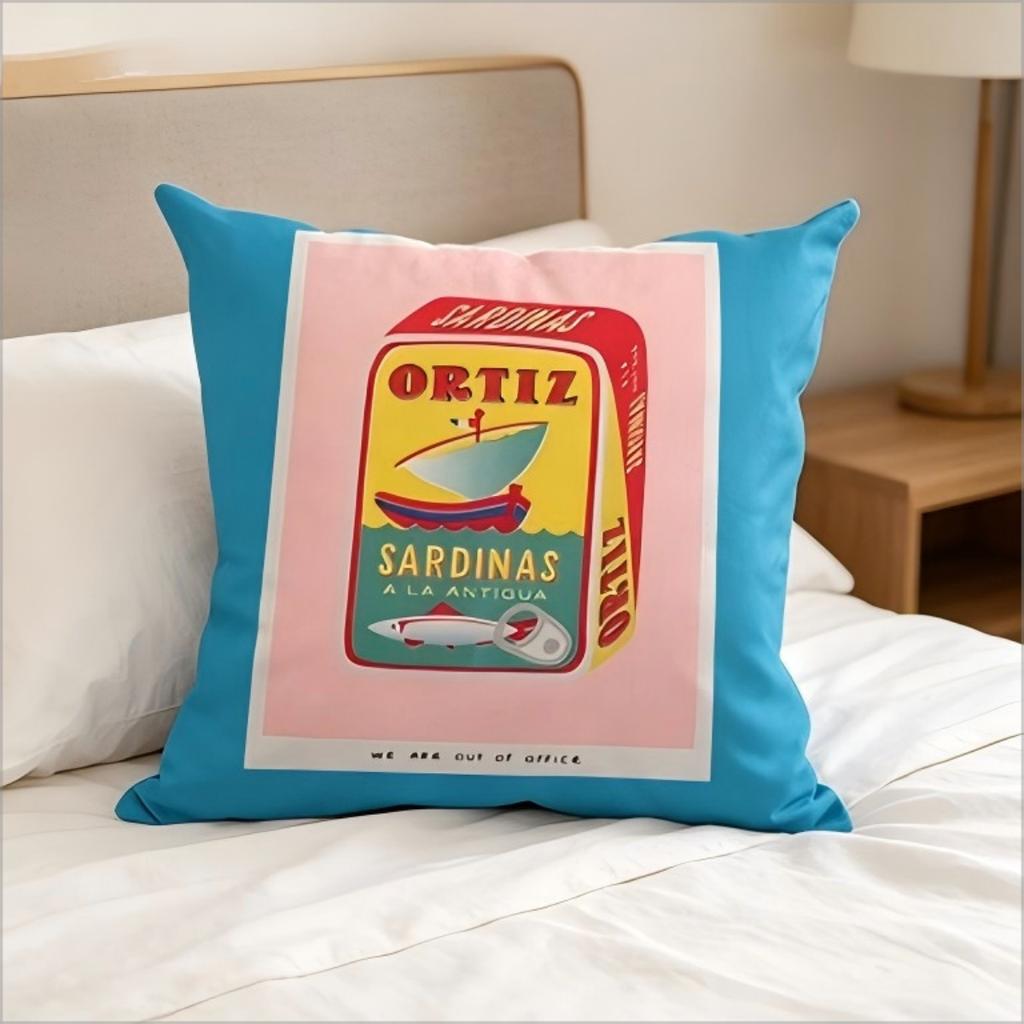 Bohemian Sardine Print Pillow Cover Retro Fish Can Cushion Case Home Decorative Throw Pillow Cover For Sofa Bedroom Home