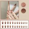 24pcs/packBrown Gradient Wearable Nails Hot Girl Style Khaki Coffee Color Press-On Nails Medium Length Reusable Wearable Nails