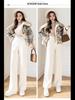 Women's 2024 High-Waist Velvet Drape Wide-Leg Pants: Slim, Loose, Thick, and Casual for Winter.