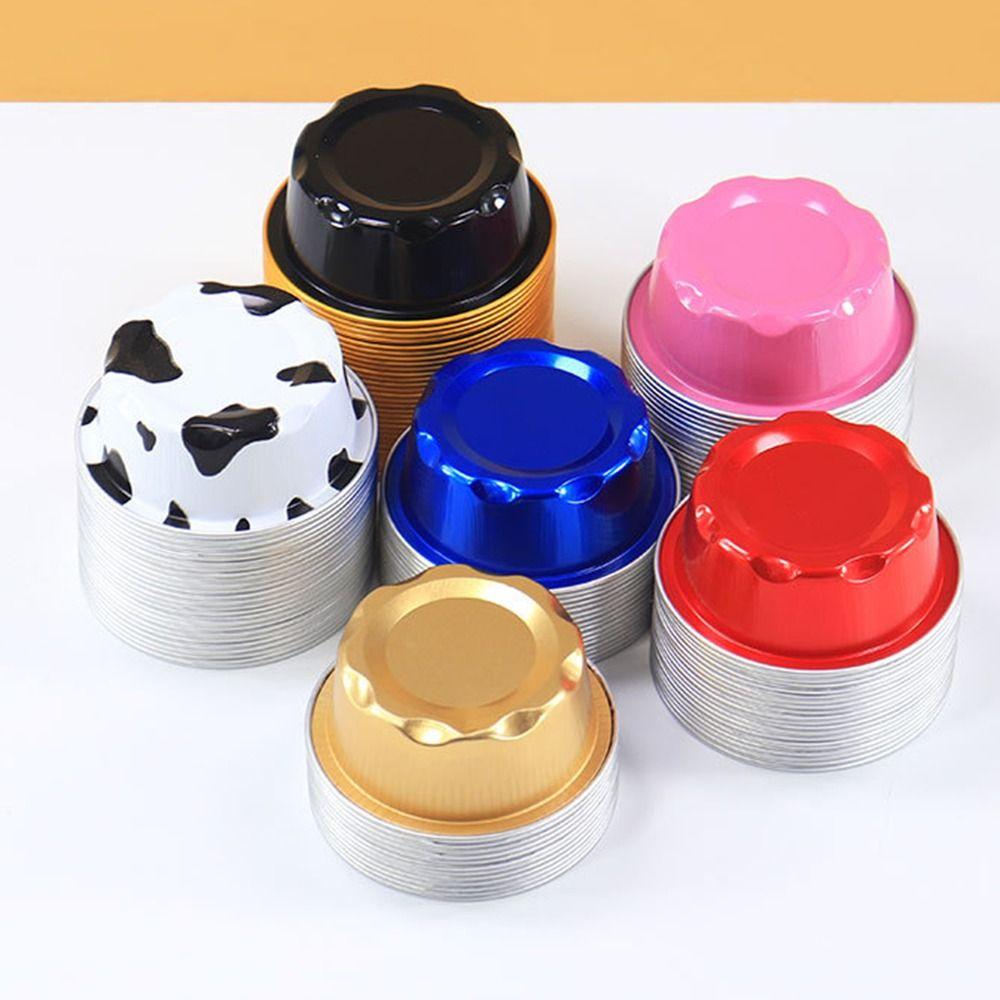 Air Fryer with Lids Dessert Cups Muffin Cupcake Cups Pudding Cake Mold Aluminum Foil Tin Cup