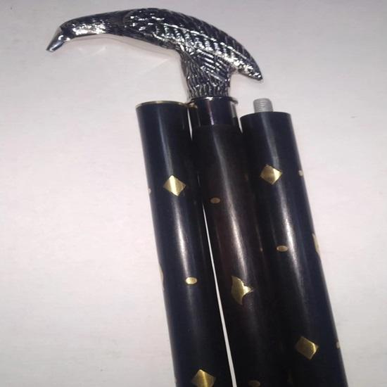 Baston de mers din alamă masivă, 93,98 cm, cu mâner în formă de corb, pentru bărbați, baston sculptat pentru femei, baston de mers unic