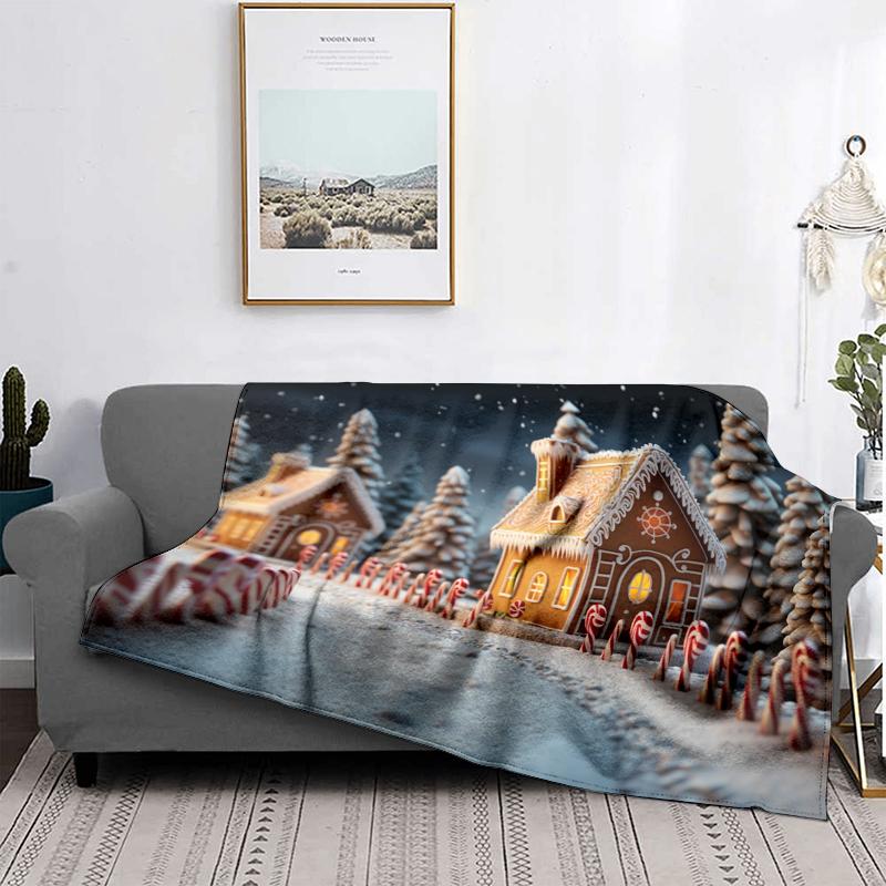 Home Decoration Plush Throw Sofa Blanket Bedspread Bed Fluffy Soft Blankets Decor Plaid Modern Halloween Merry Christmas Winter