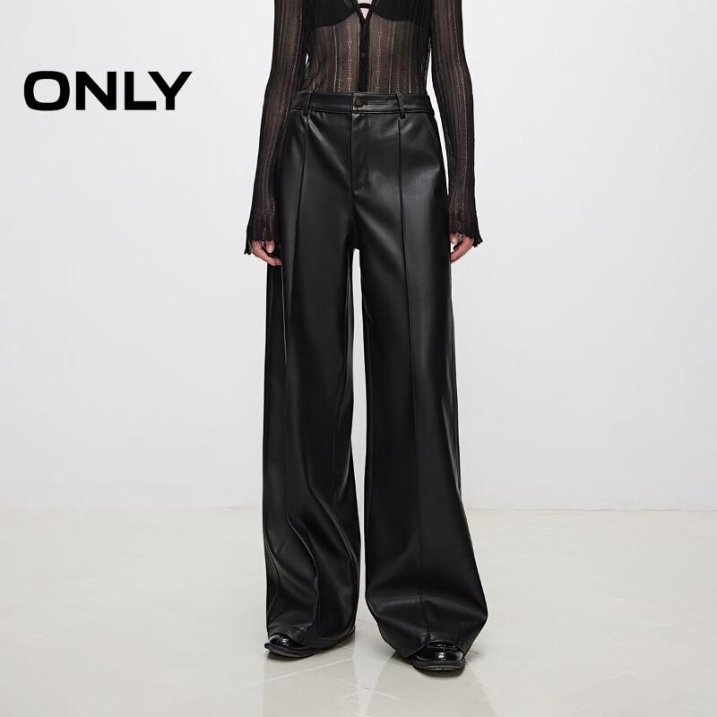 

ONLY Women s Faux Leather Straight-Leg Trousers L