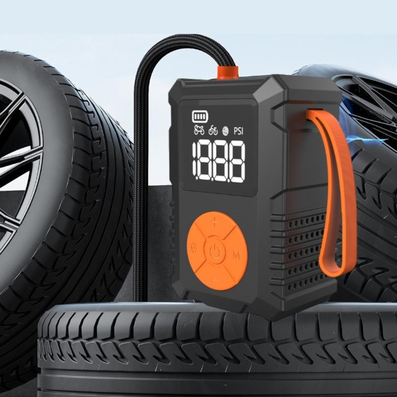 Tire Inflator Portable Air Compressor, 80W Portable Air Pumps with Digital Pressure Display Cordless Air Compressor