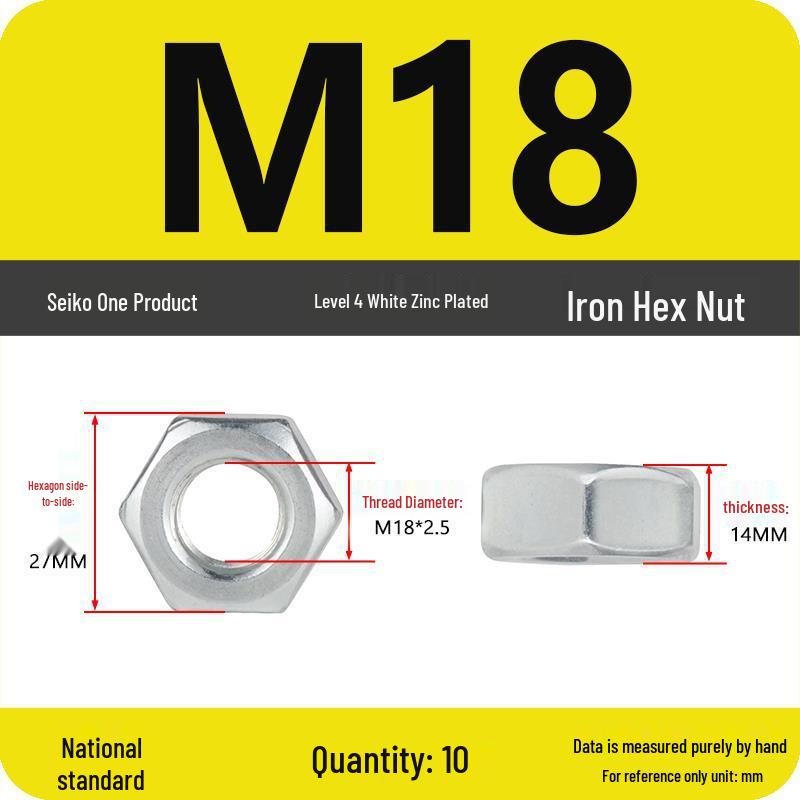 Black Galvanized Nickel-Plated Iron Hex Nut Screw Cap, GB Grades 4.8/8.8/12.9, Sizes M4/M5/M6/M8