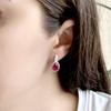 Silver Earrings with Natural Ruby 4.846ct, Cubic Zirconia (2165231)