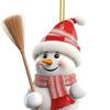 5Pcs Christmas Snowman Ornaments 2D Acrylic Snowman Pendants Cute Cartoon Snowman Decoration for Christmas Tree Mantel Backpack Car Interior