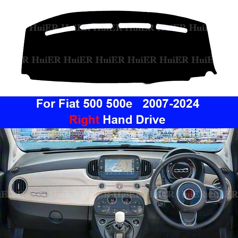 Armaturenbrett Abdeckung Polster für Fiat 500 500e 2007-2025 2025 2025 Auto Armaturenbrett Polster Armaturenbrett Matte Teppich Polster Sonnenschutz Umhang Polster