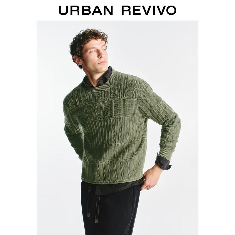 UR Men s Retro Round Neck Long Sleeve Knit Sweater L