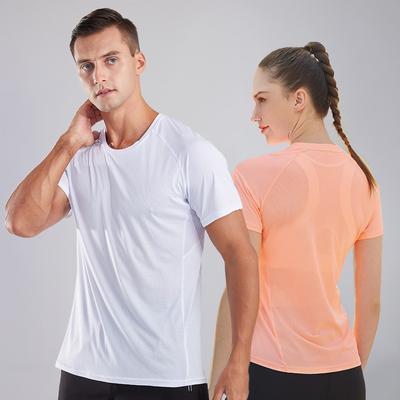 T-shirt de sport d'été à séchage rapide pour homme, col rond, haut pour entraînement extérieur, course à pied, fitness, manches courtes