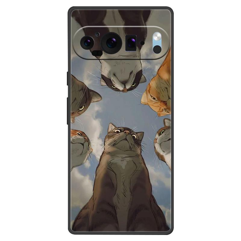 

For Google Pixel 9 Pro XL Case Cool Painted Silicone TPU Soft Cover For Googe Pixel 9 9 Pro 8A Cases Black Protective Shells Pixel 9 Pro XL