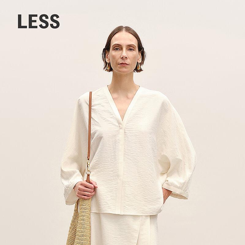 

LESSLESS V-neck Loose Long-Sleeve Shirt M