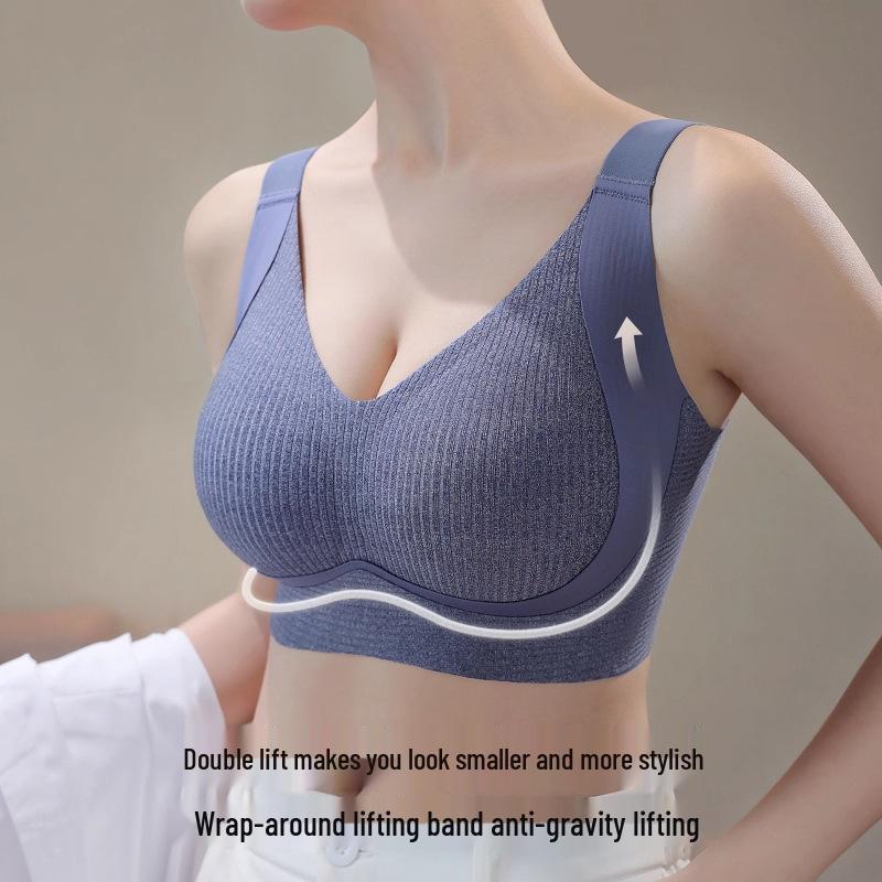 Plus Size Seamless Full-Cup Bra: Minimizing, Anti-Sagging, Adjustable Support for Large Busts.