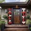 2pcs Chinese New Year & Valentine Heart Double-Sided Door Couplet Red Vinyl