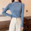 CANVAUS Maglione interno a collo alto da donna Camicia con fondo primavera e autunno Maglione attillato slim a maniche lunghe tutto abbinato Top corto stile western