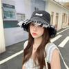 Women's Vintage Washed Denim Sun Hat With Wide Brim For Sun Protection And Casual Style