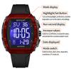 SANDA 6286 Multi Function Men Digital Watch Fashion Design Two Time Luminous Complete Calendar Waterproof Men Digital Wristwatch