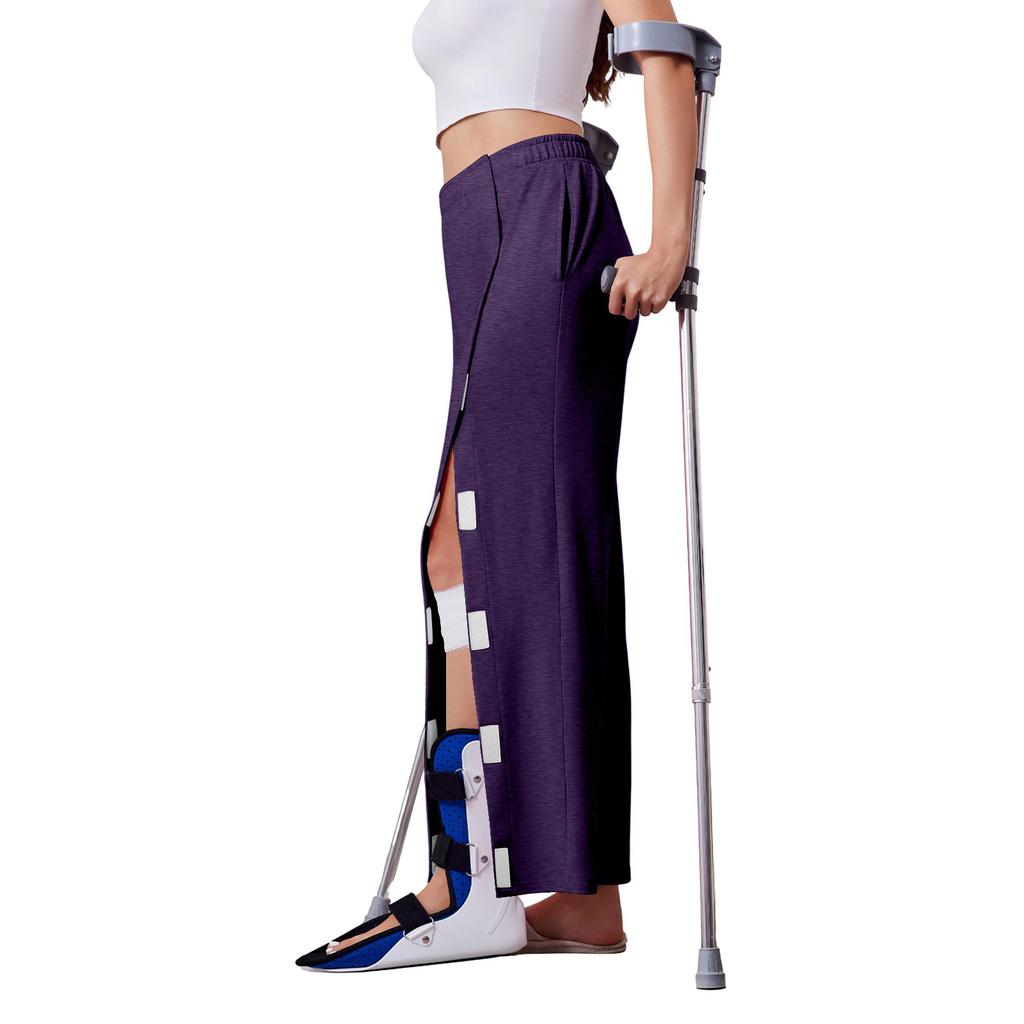 Women Away Pants with Pockets for Postoperative Hip Knee Leg Use Elastic Waistband Casual Athletic Trousers