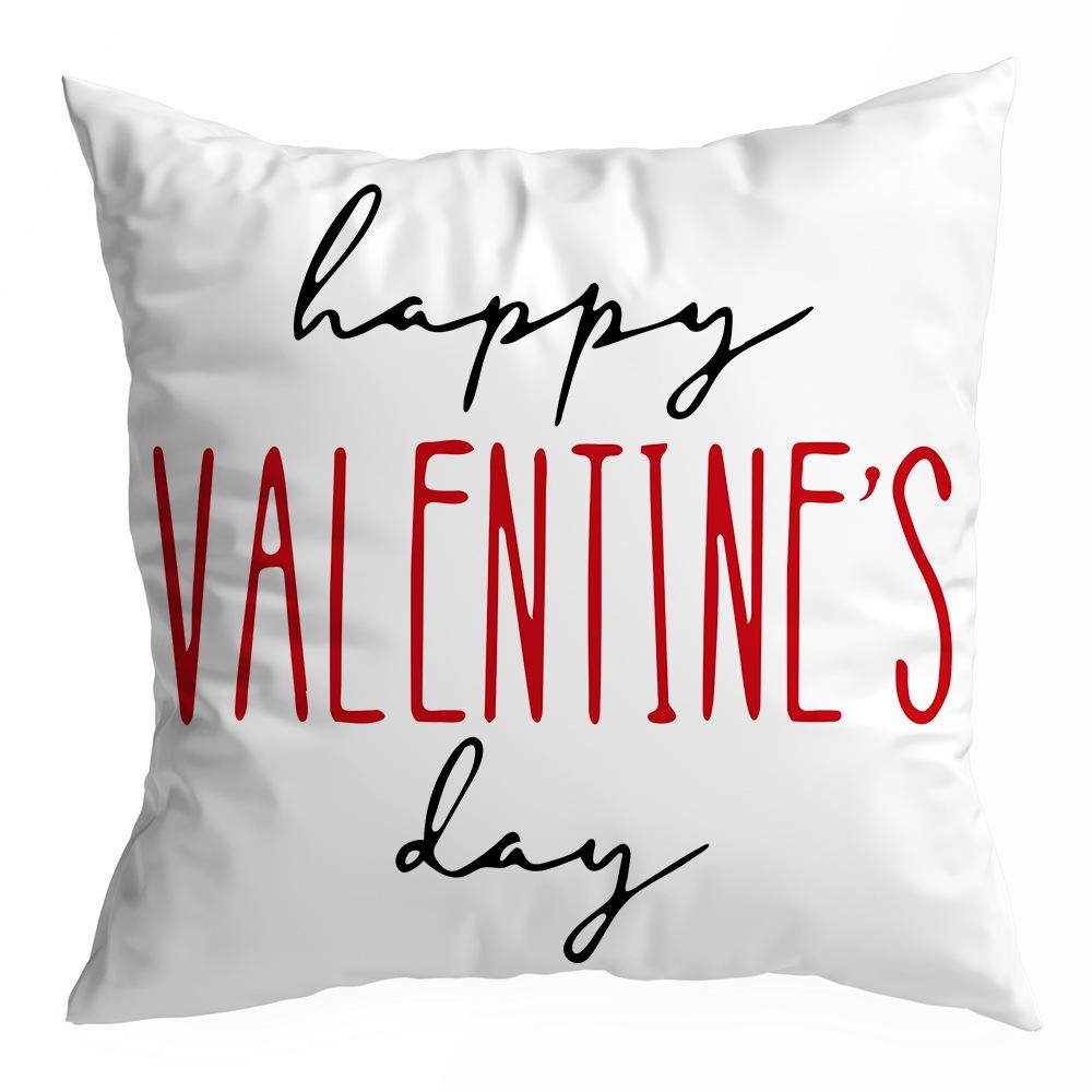 Valentine's Day Pillowcase, Peach Skin Velvet Heart Print Home Fabric Sofa Pillow, Car Waist and Back Cushion Cover