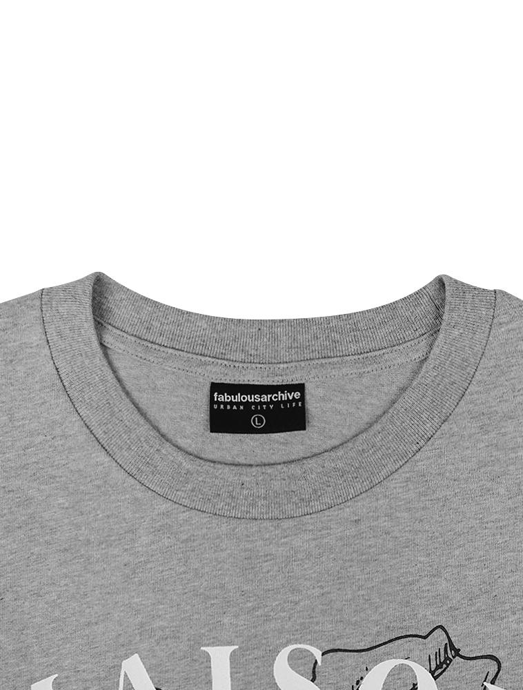 LA MAISON STUDIO Unisex Oversized Single Maison Print Sleeveless Top Melange Grey (Fcb2Ts300M)