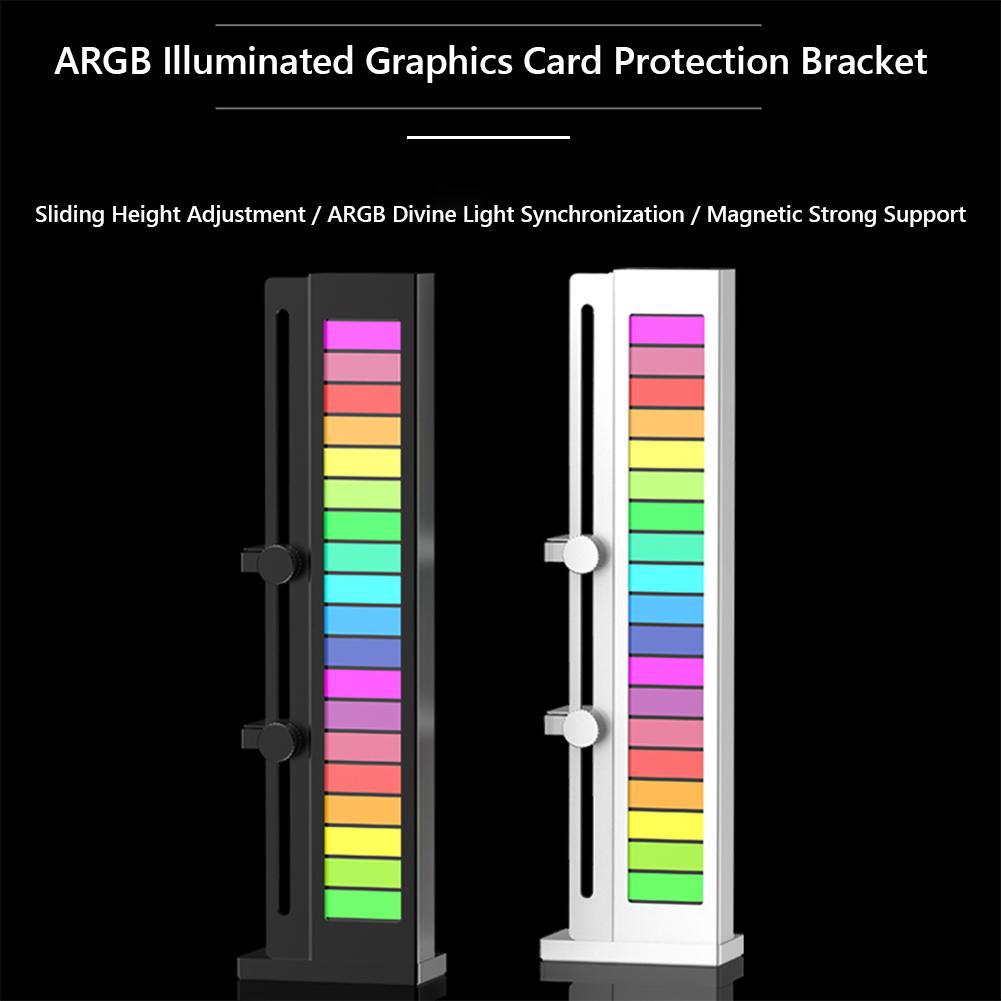 5V 3Pin ARGB Sync Graphics Card GPU Brace Adjustable Graphics Card GPU Holder Support Video Card Bracket Stand for ATX/M-ATX/ITX