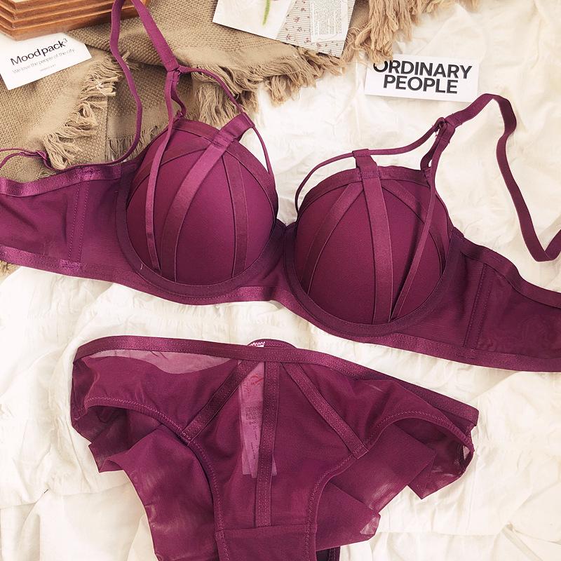 Set de lenjerie de corp de culoare nouă, Sexy Hollow Push Up Sutien Set Femei Clasic Bandage Sutien de vară Dantela Plus Size Sutien și Chiloți Seturi