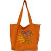 Lazy Style Printed Shoulder Bag, Korean Style Candy Colored Large Capacity Tote Bag, Women's Canvas Bag, Cloth Bag, Handbag