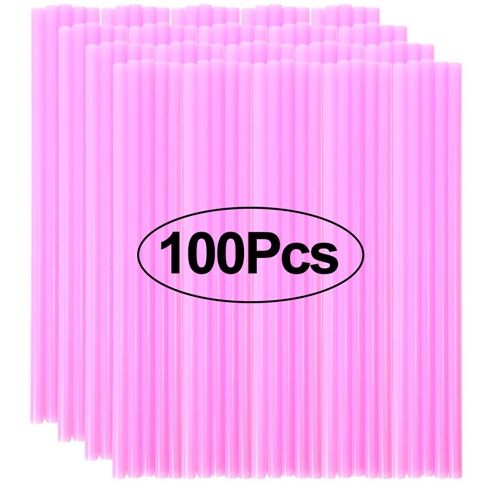 100Pcs Disposable Plastic Straws Colorful Bubble Milk Tea Cocktail Drinking Straws Party Birthday Supplies Kitchen Accessories