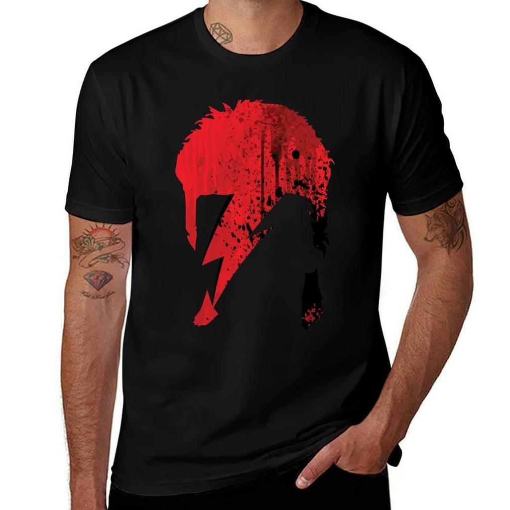 ROCK ART 80s music 70s music watercolor red TShirt Christmas Casual Tee Shirt