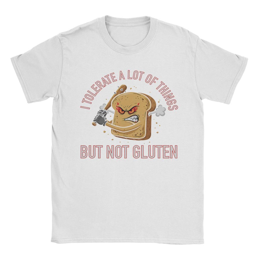 Funny I Tolerate A Lot of Things But Not Gluten T Shirts Men's  100% Cotton Fashion Round Collar  Tees Short Sleeve Clothes