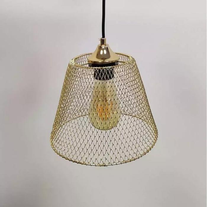Suspension luminaire Or Doré Diamètre 210mm douille E27 avec Câble 1,1m Suspensions d'éclairage intérieur idéale lustre LCL-213