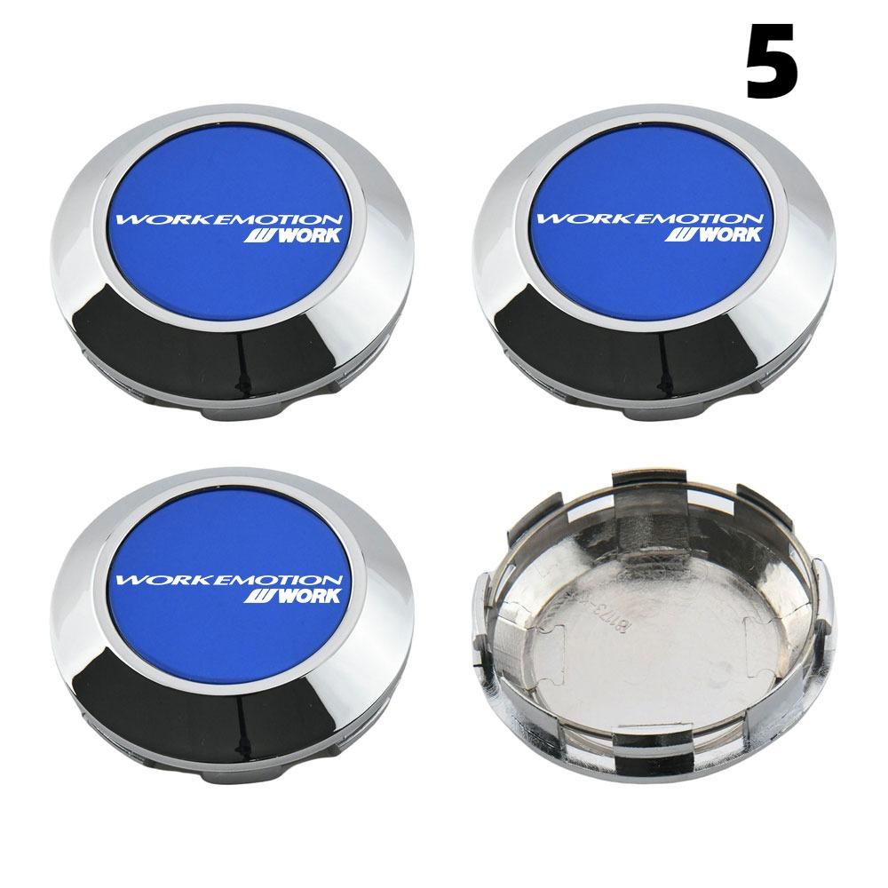 4PCS OD 76MM / ID 72MM Cap For Rims WORK EMOTION EQUIP MEISTER VS Emblem Wheel Center Cap Sport Car Logo Wheel Cover Hub Caps
