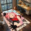 Sakura Haruno Strongest Kunoichi Manga Art Rug Carpet Large Area Rug Non Slip Washable Floor Mat Gamer Room Bedroom Home Decor