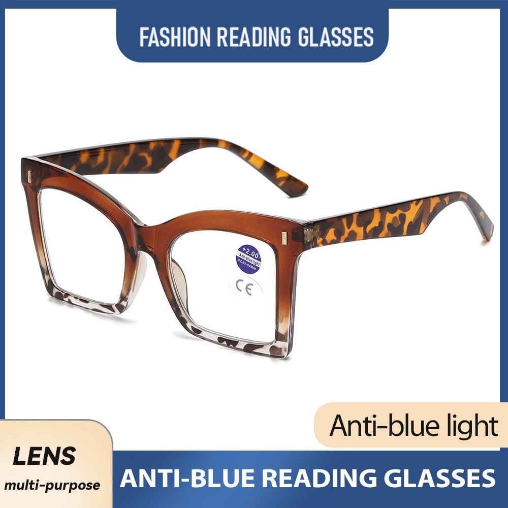 Photochromic Anti-Blue Light Women's Large Frame Reading Glasses - European & American Design