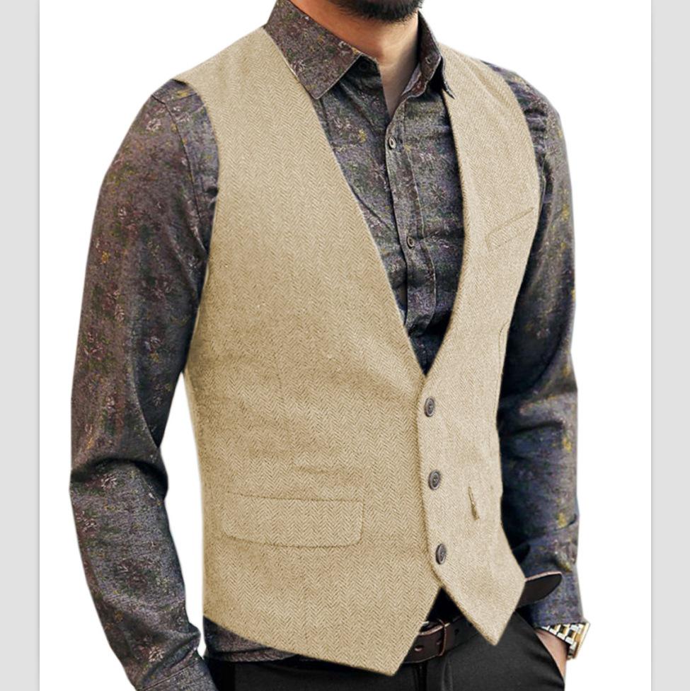 

Мужской повседневный жилет в елочку 2024 - Новый британский стиль Medium