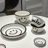 Clearance, Smiley Tableware, Household Ceramic Rice Bowl, Soup Noodle Bowl For One Person, Cute Dish Set