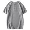 American Retro Henley Shirt Heavy Weight Pure Cotton Short Sleeve Amekaji Henry Collar T-Shirt Export Export Menswear T-shirt