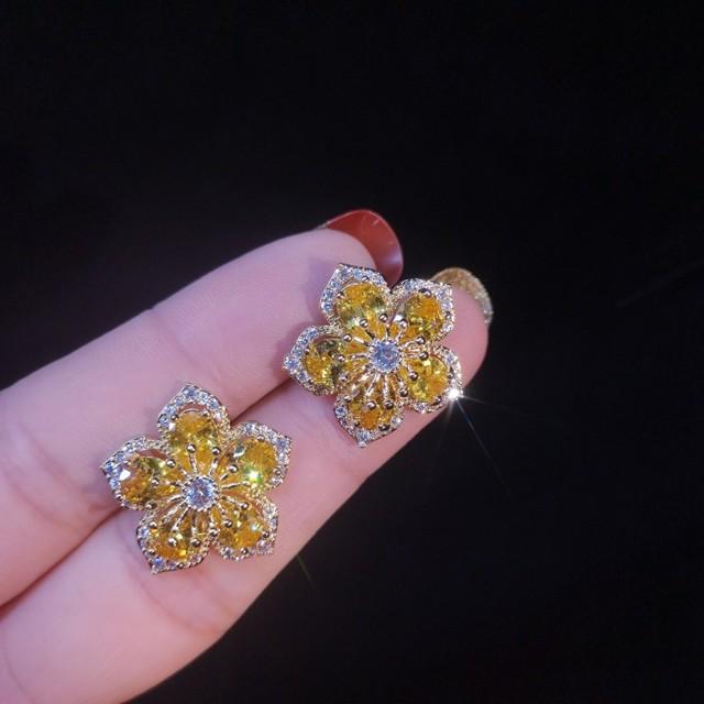 

Роскошные серьги из серебра 925 пробы с иглами, темпераментные цветочные серьги для женщин, модные изысканные серьги, светские индивидуальные серьги-гвоздики жёлтый