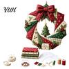 Kreatives handgefertigtes Kranz-Set, Weihnachten Stoff DIY-Kit, Patchwork Anfängerfreundliches Feiertagsbastel-Deko-Set, Dekoration für Haustür, Wanddekoration,