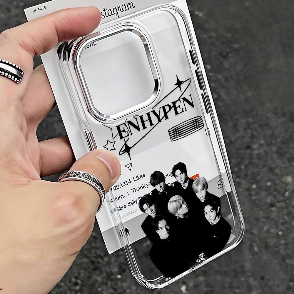 Kpop E-ENHYPENS Phone Case for Samsung Galaxy S25 S24 S23 S22 S21 S20 Note20 FE Ultra Edge Plus 4G 5G Transparent Soft Cover