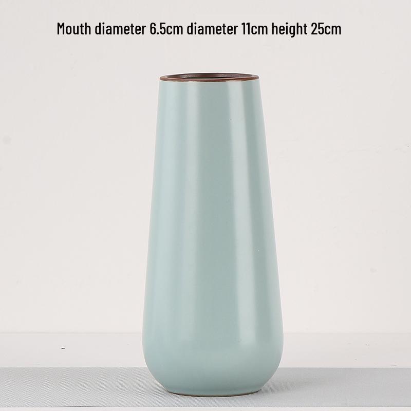 Elegant Celadon Vase: Classical Ru Kiln Ceramic for Hydroponic Flower Arrangements and Living Room Decor
