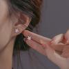 Five-petal Cherry Blossom Stud Earrings for Women's Simple Fashion Earrings with Diamonds, No-pick Ear Jewelry for Sleeping.