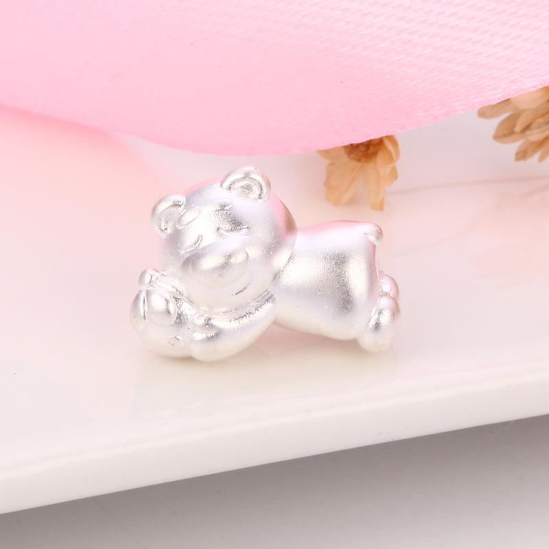 Sterling Silver Winnie the Pooh Luck Bead Bracelet DIY Jewelry Material серебряный